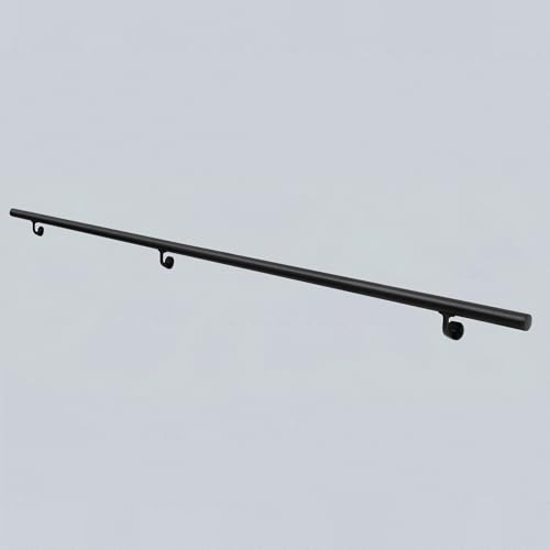 6 ft Handrails for Indoor Stairs,Deck,Slope,Modern Aluminum Handrail Set, Wall Mounted, with Zink-Alloy Brackets Aluminium Railing System,Rust Free. (Matte Black, 6FT) by QDMXJF - Image 6