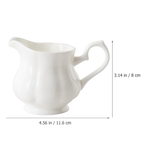 Jarra de leche de cerámica de 230ml con diseño portátil para café y postres 3