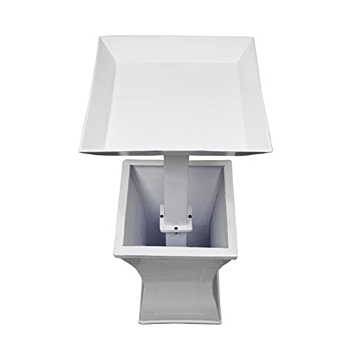 Image of Oakland Living Modern Square Cast Aluminum Metal 40-in White Bird Bath and Planter Vase Combo