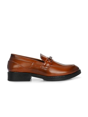 Image of STANPHORD Men Formal Loafer Shoes | Patent PU Slip-On Moccasins | Flat Rubber Sole | Casual Office Driving Travel Wear | Lightweight (TPSL S1)
