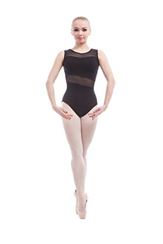 Dance Favourite A1B014XS Ballet Leotards For Women Tank Sleeve Cotton With Mesh Ballet Dancewear Adult Dance Practice Clothes Gymnastics Leotards A1B014 cover