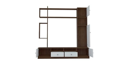 Raywud Elysian Media Engineering Wood Tv Entertainment Unit Set Top Box Stand/Tv Cabinet with Shelves for Books & D�cor Display Unit Bed Living Room 50 Inches | DIY (Do it Yourself) (White) 5 21UHr s5mIL