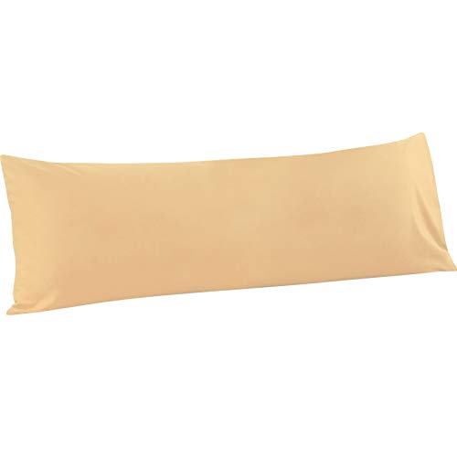 FLXXIE Body Pillow Cover - Super Soft Microfiber 20x54 Body Pillow Case - Envelope Closure, Wrinkle, Stain Resistant Light Taupe Body Pillowcase, 20x54, Light Taupe