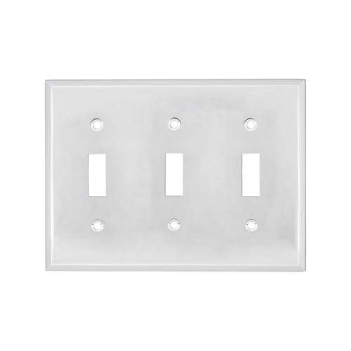 Nostalgic Warehouse 719844 New York Switch Plate, Triple Toggle, Bright Chrome
