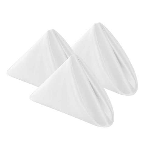 Bailarina Cloth Napkins Set of 40,17x17 inches Dinner Napkins Cloth Washable,Polyester Square Table Cloth Napkin Bulk with Hemmed Edges Ideal for Banquets, Parties and Weddings-White