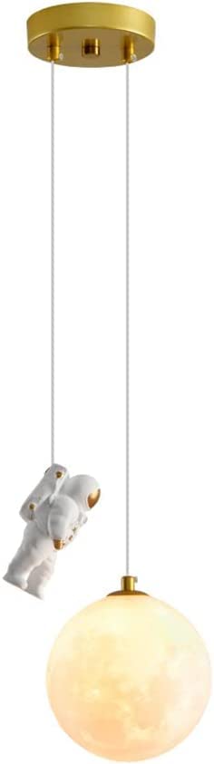Lampe suspendue lune 3D et astronaute LED pour chambre d'enfant