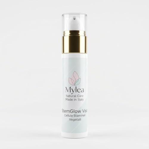 Mylea StemGlow Crema Viso Antirughe 50ml con Cellule Staminali Vegetali da Uva, Polifenoli e Olio EVO - Idratante Naturale Anti-Età Rassodante per Pelle Luminosa - Senza Parabeni e Siliconi