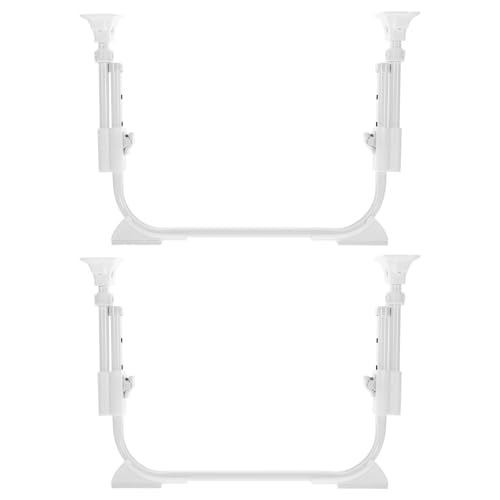 SHINEOFI 1 Juego de Patas Plegables para Mesa de Escritorio y Cama, Ajustables en Altura, Resistentes Corrosión y Desgaste, Diseño U para Muebles de Bricolaje, Ideales para Dormitorios y