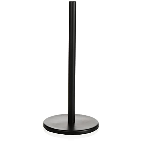 COM-FOUR® Portarrollos de Cocina de pie - Portarrollos de Papel para la Cocina - Portarrollos de Cocina sin taladrar, 32 cm (01 Pieza - Negro)