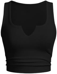 SOLY HUX Women's V Neck Crop Tops Basic Trendy Notched Sleeveless...