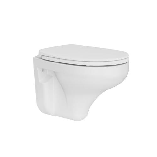 Creavit PERLA Hänge-WC Wand WC Toilette inkl. Soft-Close Deckel weiss
