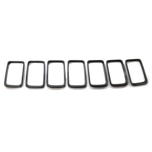 Parrilla delantera para Jeep Grand Cherokee 2014-2016, 7 embellecedores negro brillante de ABS