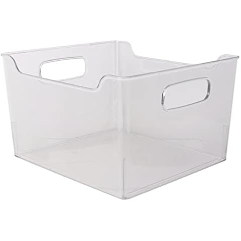 COOK CONCEPT Fridge Bin 25 x 23 x 15.5 cm Home and Bazar Kitchen Storage, Plastic - PET, Transparent/Green, 13.3x25.5x25.7 Cover