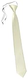 TigerTie XXL Security Sicherheits Krawatte in beige elfenbein champagner einfarbig Uni - Krawatte vorgebunden mit Gummizug