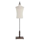 XSDAJSD Manichino da Uomo con Supporto, Modello di Torso per Esposizione di Abiti da Uomo, Altezza Regolabile, Beige (Taglia: S)