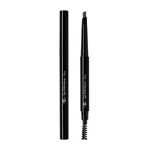Eye Embrace Flora: Dark Brown-Gray Eyebrow Pencil – Waterproof, Double-Ended Automatic Angled Tip & Spoolie Brush, Cruelty-Free #TOP4