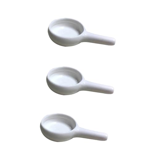 Toyvian 3 pezzi Piattini Portacandele in Ceramica Bianca con Manico per Aromaterapia Supporto Tealight e Vassoio Brucia Incenso Compatibile con Lampade Aroma e Scalda Cera Design Compatto