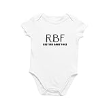 Printique Organic GOTS Certified Baby Onesie Unisex Bodysuit 0-18 months - RBF Resting Baby Face | Funny Sarcastic (RBF Resting Baby Face, 3-6 Months)