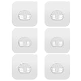 Lsnisni 6 Pack Shower Caddy Adhesive Replacement, Strong Adhesive Hooks for Shower Shelf, Waterproof Adhesive Hooks, No Drilling, for Bathroom Shelves, Kitchen Racks and Soap Holder