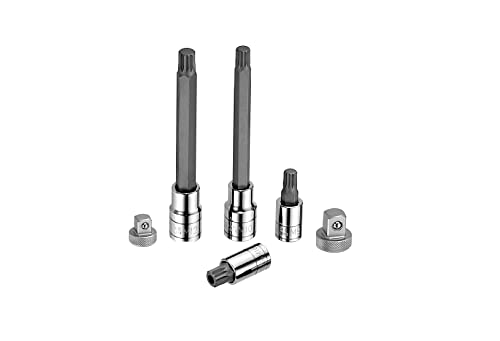 Kauplus 16 Pcs Xzn Triple Square Spline Bit Socket Set- Short & Extra Long (140Mm), W/Adapter 1/4" X 3/8" & 3/8" X 1/2", M4-M13, Tamper Proof M14-M18 #TOP3