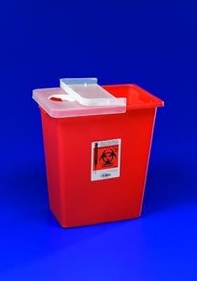 >Hing sharps cntnr 8 gal red. SharpSafety Chemotherapy Sharps Container