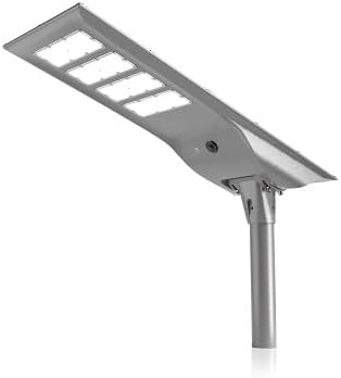 RuggedGrade Everan II Series 120W Solar Street LED Light with Motion Sensor - 20,400 Lumens - 5000K Bright White - Gray Housing - Slip Fit Mount - Commercial LED Fixture