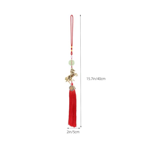 Pendentif Nœud de Cheval du Zodiaque Décoration Bureau et Pompon Élégant - 3