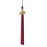 Class Act Graduation Graduation Tassel - Gold Charm - 2 Color, 2021, Black/Red