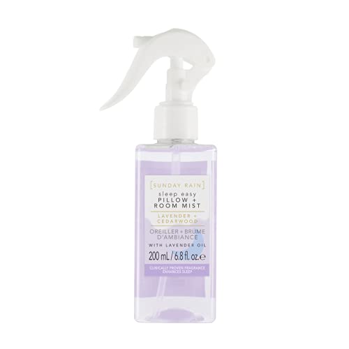 Sunday Rain Sleep Easy Luxuriöses entspannendes Kissen und Raumnebelspray, vegan und tierversuchsfrei, Lavendel und Zedernholz, 200 ml