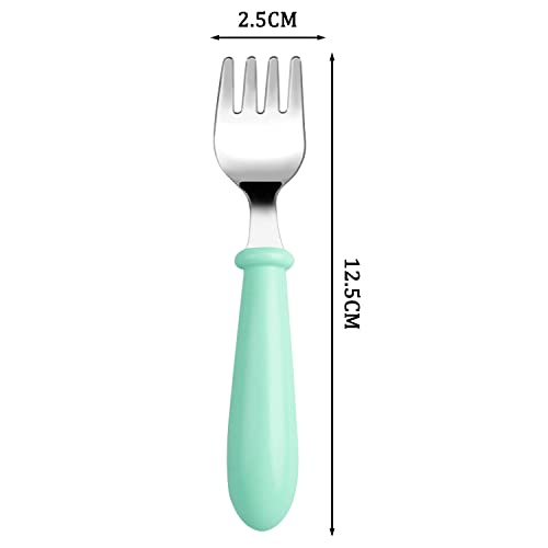 6 Pieces Stainless Steel Toddler Forks Kids Forks With Round Handle, Toddler Utensils Children's Safe Silverware Set Bpa Free, Dishwasher Safe #TOP3