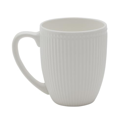 Image of Tabletops Gallery 4 Piece Embossed White Chip Resistant Porcelain Mug Set