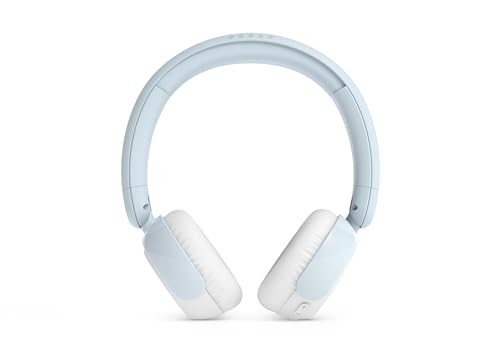 フィリップス K4200 ワイヤレスヘッドフォン 学校用 子供用ヘッドフォン コード付き カスタマイズ可能なイヤーカップ 丈夫で折りたたみ可能 超軽量 マイク内蔵 オンイヤー 女の子 男の子 幼児 ヘッドホン ブルー