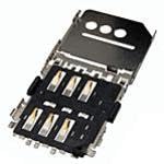 Molex/Waldom, 78800-0001, Conn Micro SIM Card HDR 6 POS Solder ST SMD 0.5A/Contact T/R (1200 Item/s)
