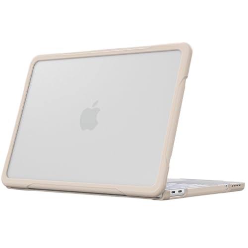 Funda para MacBook Neo 13 2026 de policarbonato rígido mate con bordes de TPU en color khaki