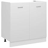 vidaXL Unterschrank 80x46x81,5 cm, Weiß, Holzwerkstoff, Badschrank, Unterbeckenschrank, Küchen...