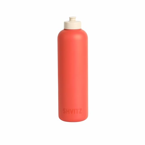 SHVITZ Sports Water Bottle - Soft-Touch Squeezable Body with One-Hand Spout- Lightweight, No Spill Water Bottle, for Gym, Cycling & Outdoor Uses - BPA Free - Water Bottles for Active Lifestyles - 24oz