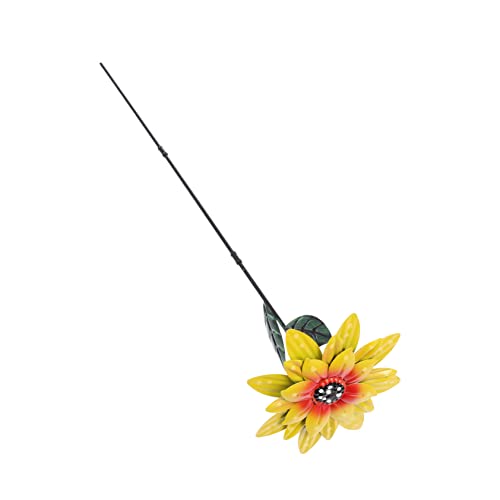 BESPORTBLE Flores de Hierro Forjado Luces de Girasol Solar estacas de jardín Plantas Artificiales decoración del hogar Girasoles Sunflower Adorno de estaca de jardín de Flores Golden