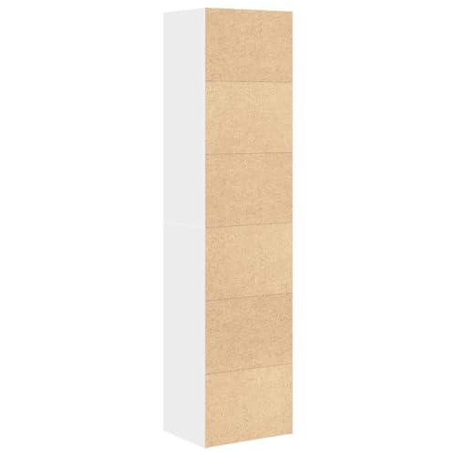 Estantería blanca de 5 compartimentos y madera para salón 7