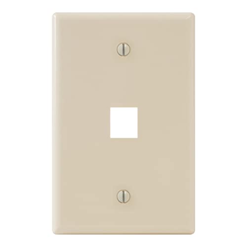 ICC Oversized 1-Port Keystone Wall Plate, 1-Gang RJ45, Almond, 1-Pack