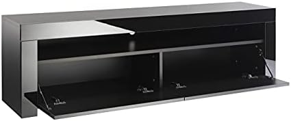 MMT Furniture LED BRG1550 TV Stand Cabinet Unit with Blue LED Lights - TV Console & Entertainment Unit with Storage - Modern Television Shelf Desk for 40 42 50 55 60 65 inch LCD Plasma Flat Screens