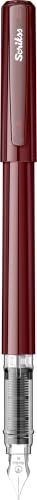 Image of Scrikss Primeo Burgundy Medium Nib Fountain Pen | 3 Cartridges Included | Stainless Steel Nib & ABS Body | in Blister Pack