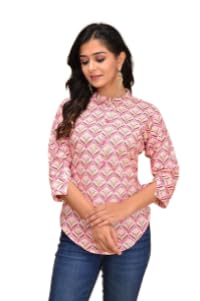 Women Trendy Jaipuri Shirt Pattern with Front Buttons Cotton Top