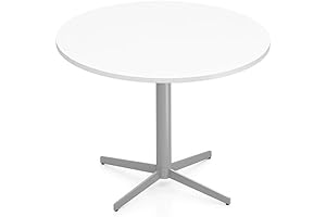 36 Inch White Round Laminate Cafe Restaurant Table