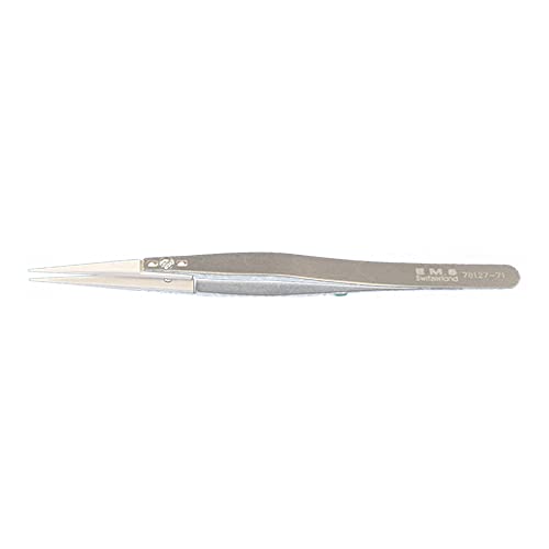 EMS 78127-71 Tip Tweezer, Style 71 MZ, 30 mm Tip Length, 0.3 mm Tip Width, Ceramic, 134 mm Length
