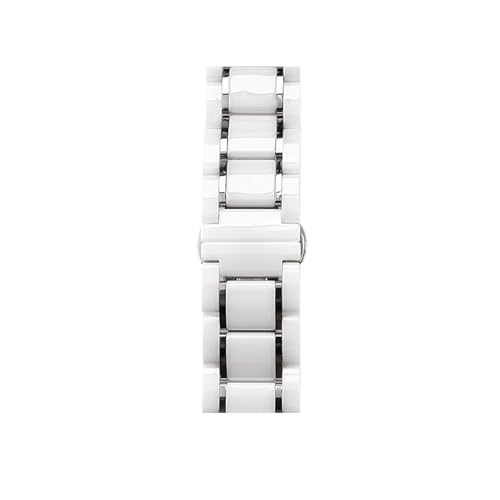 HMFang 20mm 22mm �X�`�[�� �Z���~�b�N �X�g���b�v Samsung Galaxy Watch4 5 40mm 45 44mm Pro ���v�o���h ���X�g�o���h �x���g �u���X���b�g�ƌ݊�������(White and silver,24mm)