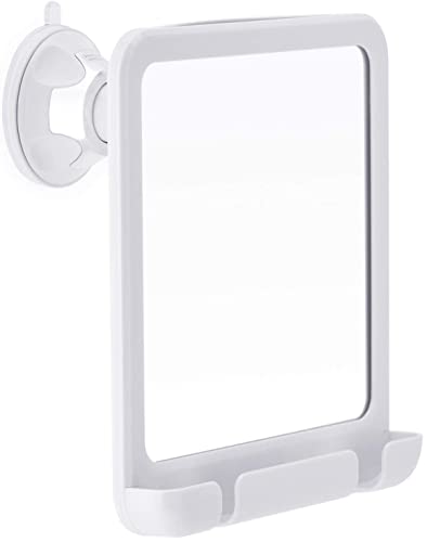 Mirrorvana Fogless Shower Mirror For Shaving With Razor Holder, Strong Suction And 360° Swivel, Shatterproof And Anti Fog Design, 8-Inch X 7-Inch (White) #TOP21