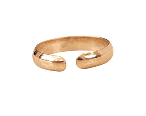 14K Gold Plated Over 925 Sterling Silver Quality Band Toe Ring/Knuckle Ring - Small Adjustable Dainty Ring Handmade By Miya Jewelry Creations #TOP3