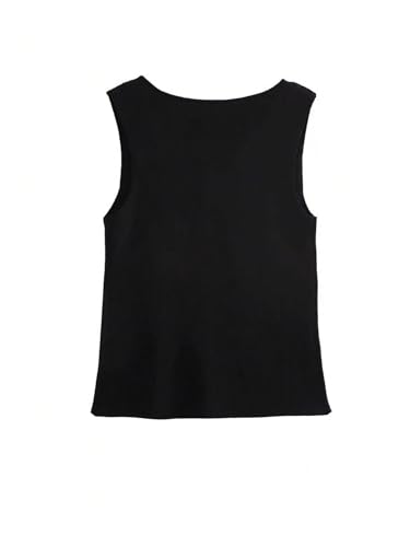 Image of GORGLITTER Women's Sleeveless Knit Sweater Vest Top Tredny Dressy Button Up Business Casual Cardigan Vest Going Out Top