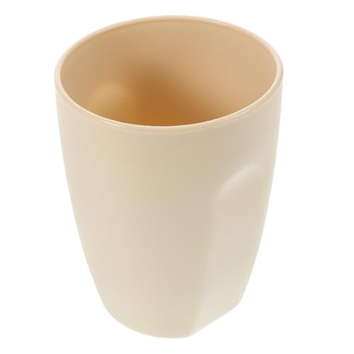Gogogmee うがい薬カップ パトロンの再利用可能なカップ 再利用可能なバスルームカップ 洗口カップ シンプルなカップル歯ブラシカップ バスルームタンブラー プラスチック Beige 再利用可能