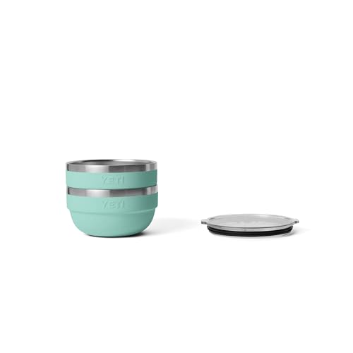 Image of YETI Rambler Bowls, Vacuum Insulated, Stackable and Nestable Stainless Steel Bowl with Lid, 1 Quart, Sea Stone